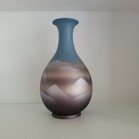 Otagiri Other - Dreamy 80's Otagiri Hand Painted Mountain Vase